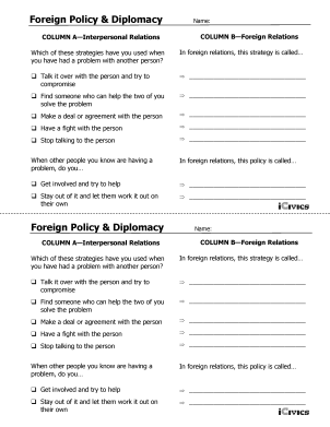 Diplomacy - Diplomatic Strategies Lesson Plan - Interpersonal and Foreign Relations