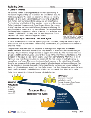 Rule By One - Monarchy Lesson Plan - 2