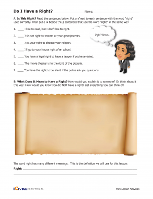 Do I Have a Right? Constitutional Rights Activity & Extension Pack - 1