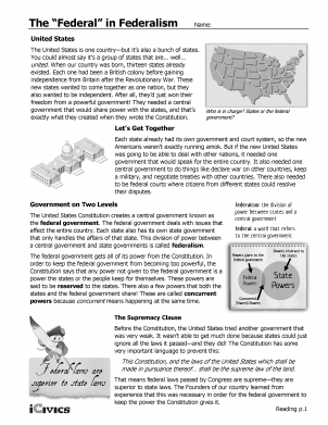 The "Federal" in Federalism Lesson Plan - 1