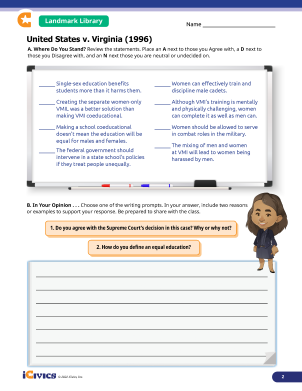 United States v. Virginia Case Lesson Plan Activities