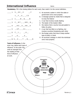 International Influence - Sphere of Influence Lesson Plan - Tools of Influence Activity