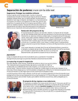 Separation of Powers: What's for Lunch? - Checks & Balances Simulation & Lesson Plan 05 - Reading - Spanish