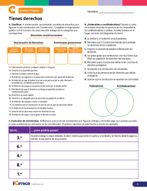 You’ve Got Rights Lesson Plan - Constitutional Bill of Rights 04 - Categorize Activity - Spanish