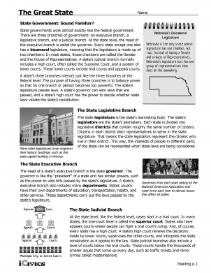 The Great State Lesson Plan - What Do State Governments Do - 1